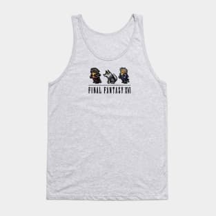 Clive, Torgal, and Cid Logo Design | FFXVI Pixel Party Members | Final Fantasy 16 | Light Colors Tank Top